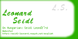 leonard seidl business card